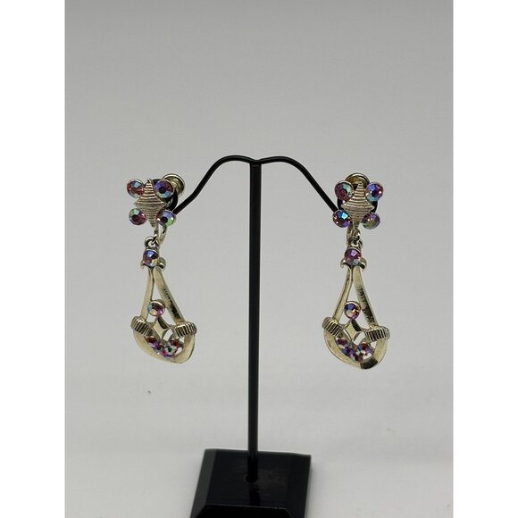 Vintage STAR Necklace & Earrings Set, Gold-Tone, w/Aurora Borealis Rhinestones-- - Picture 11 of 15